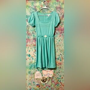 Vintage Elegant Teal Dress